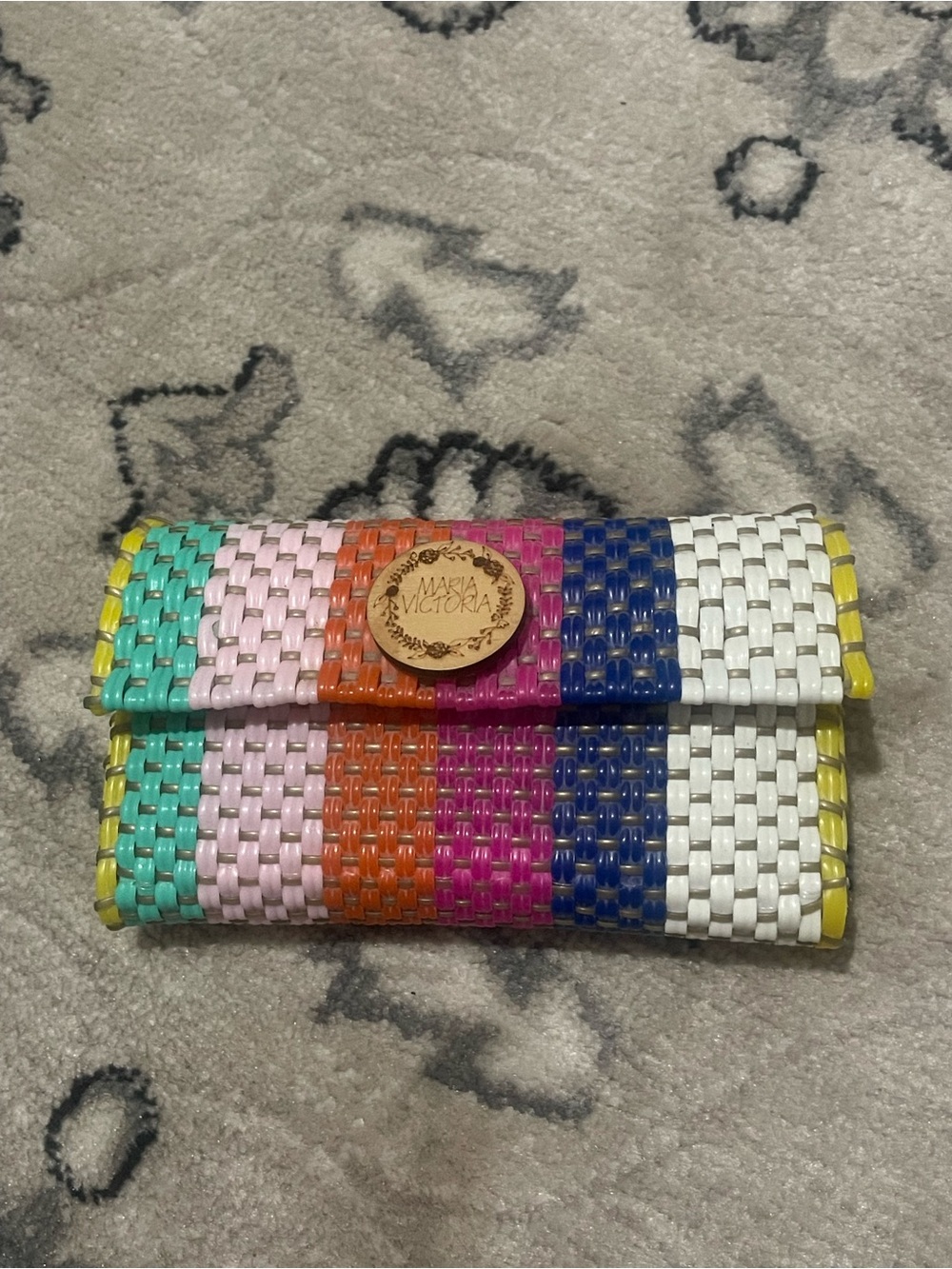 Maria Victoria Multicolor Woven Clutch Wristlet